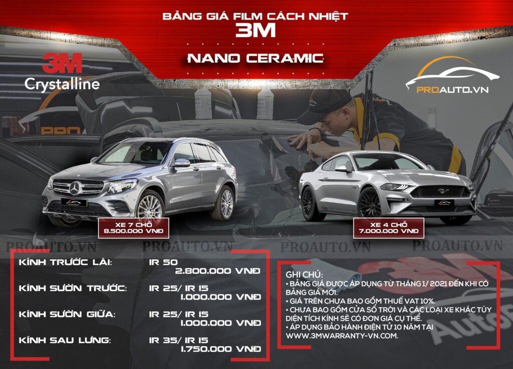 Bảng giá phim cách nhiệt 3M Crystalline