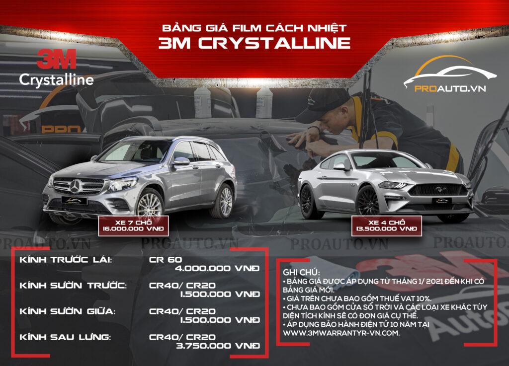 Bảng giá phim cách nhiệt 3M Crystalline