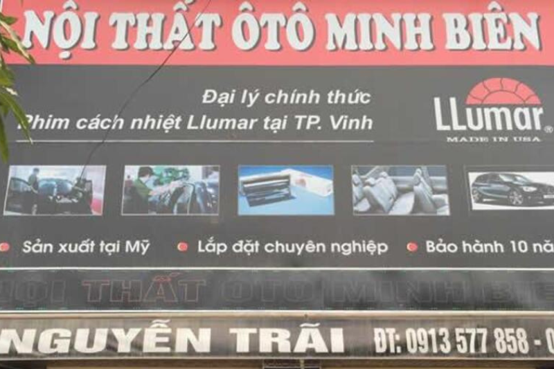 Nội thất ô tô Minh Biên - Địa chỉ dán phim cách nhiệt ô tô tại Nghệ An