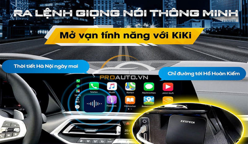 Android box ô tô với tính năng ra lệnh giọng nói thông minh