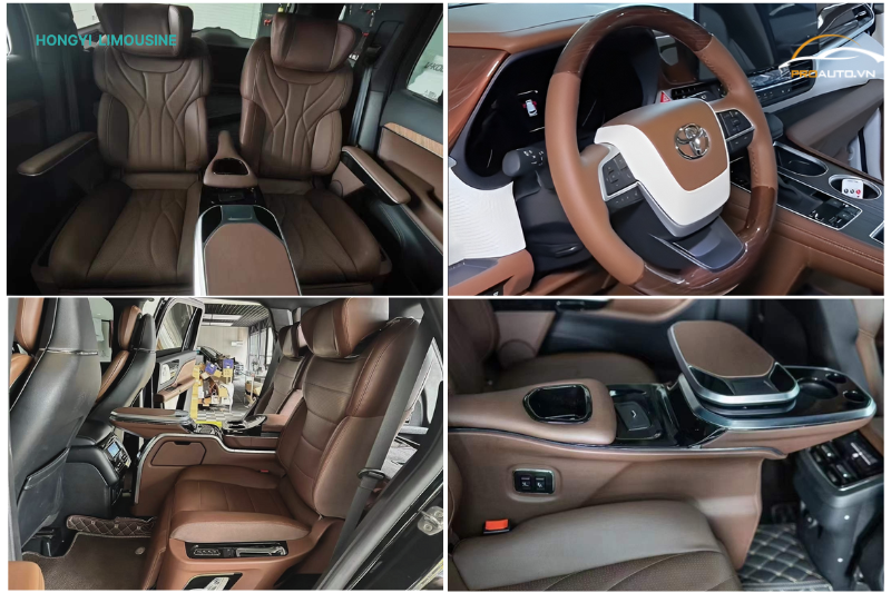 Độ limousine cho xe Toyota với màu nâu lịch lãm