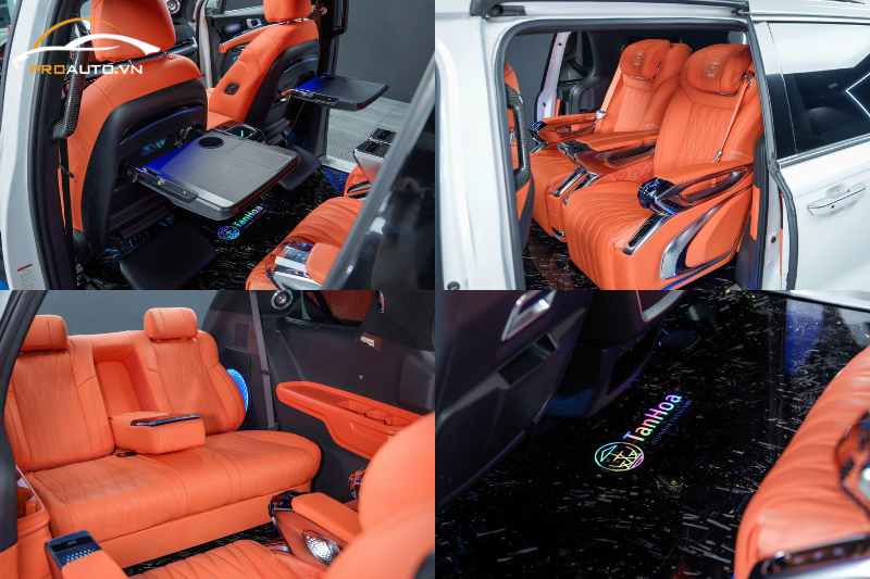 Độ xe Limousine màu cam sang trọng