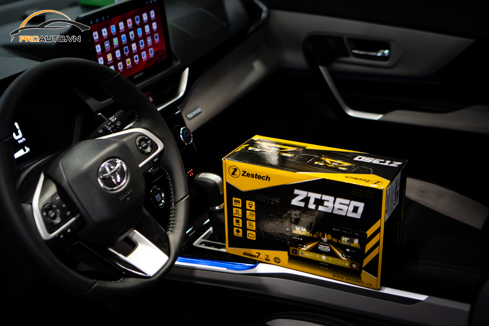 Thi công lắp đặt màn hình Android Zestech tại ProAuto.vn