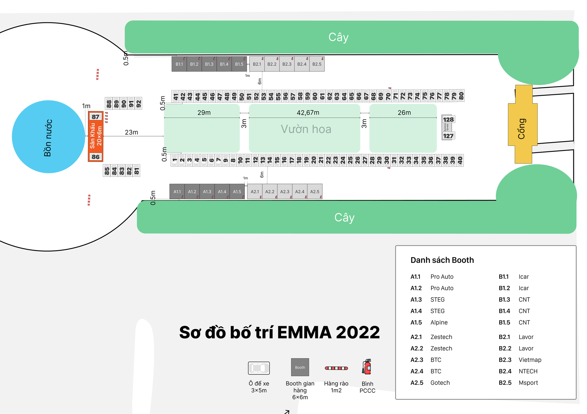 Sơ đồ bố trí EMMA 2022