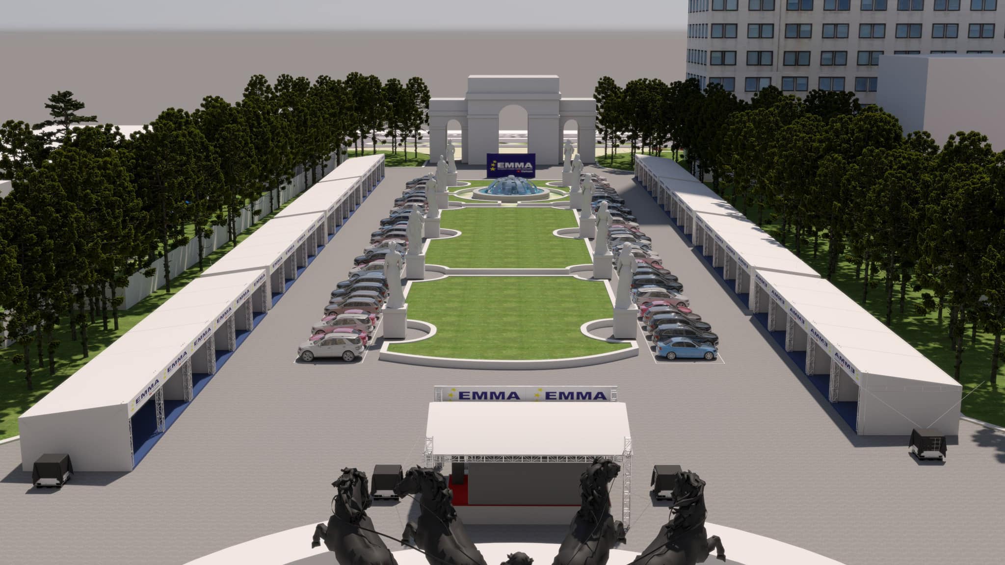 Phối cảnh 3D của sự kiện thi đấu