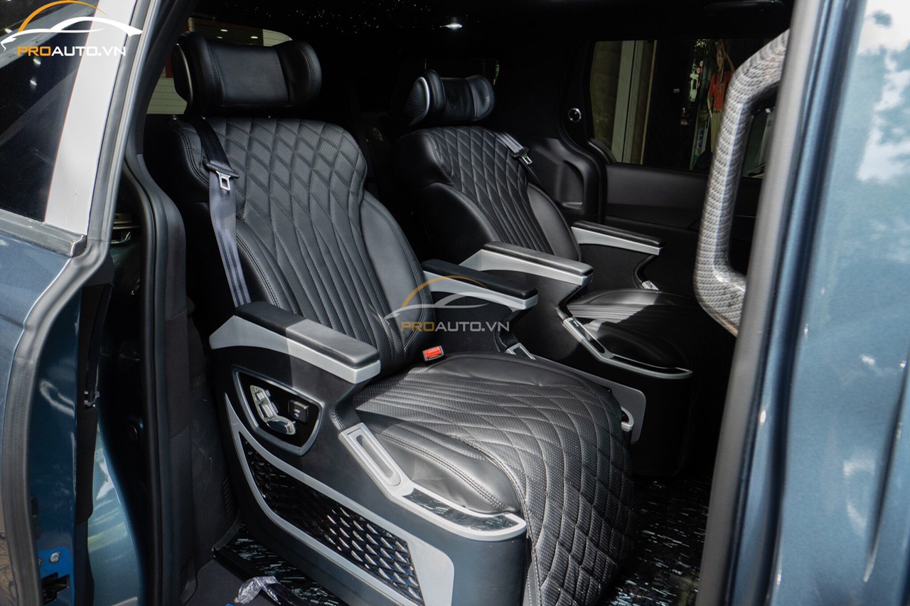 Độ cặp ghế Limousine Vip kết hợp bàn chỉnh điện phong cách Mercedes