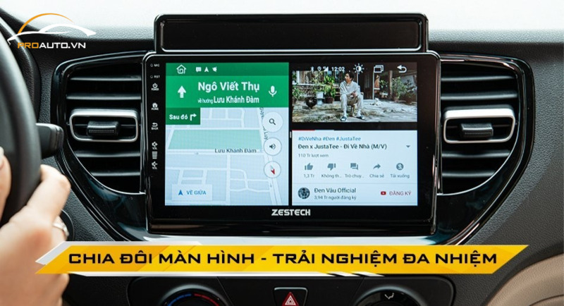 Màn hình Zestech có tính năng chia đôi màn hình chạy đa nhiệm ứng dụng