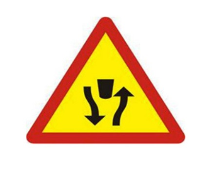 Biển báo hiệu bắt đầu đường đôi (biến báo số hiệu W.235)