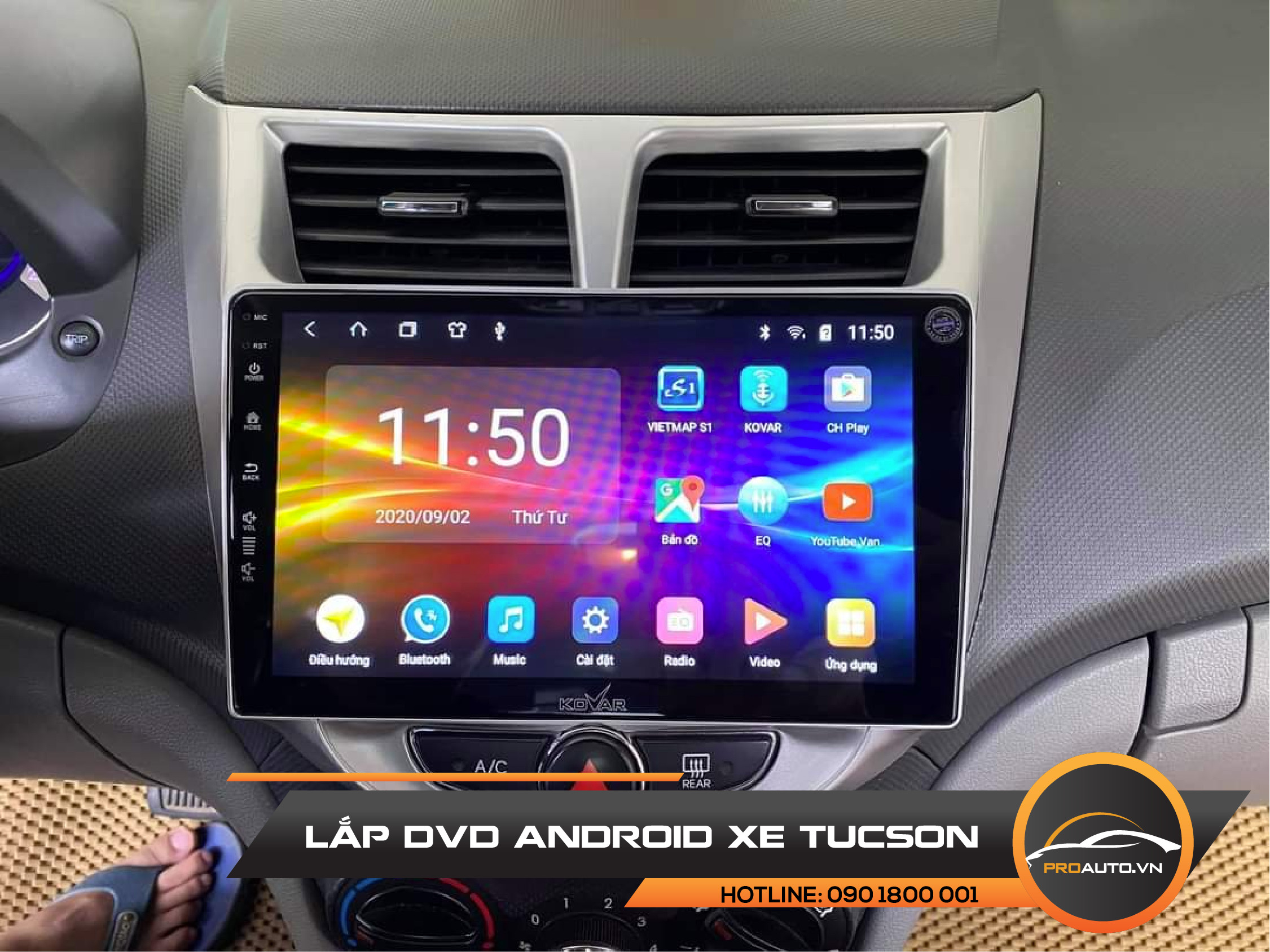 Nâng cấp màn hình DVD xe Huyndai Tucson