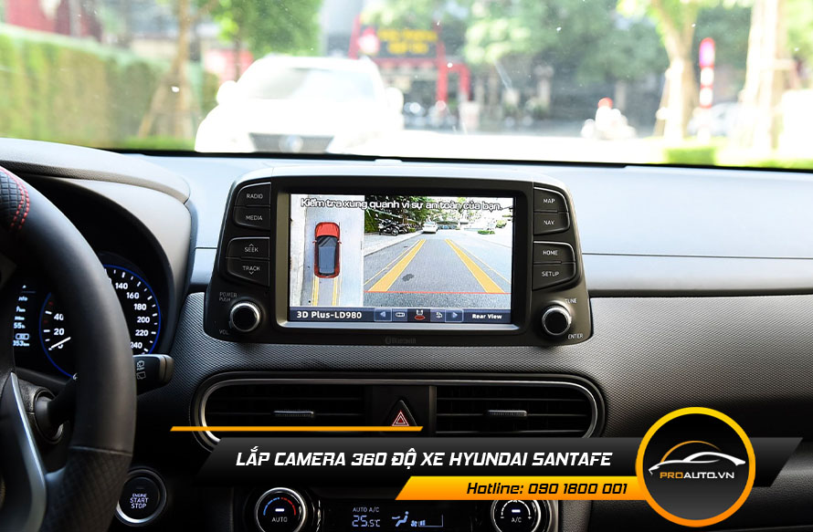 Lắp camera 360 độ xe Hyundai Santafe