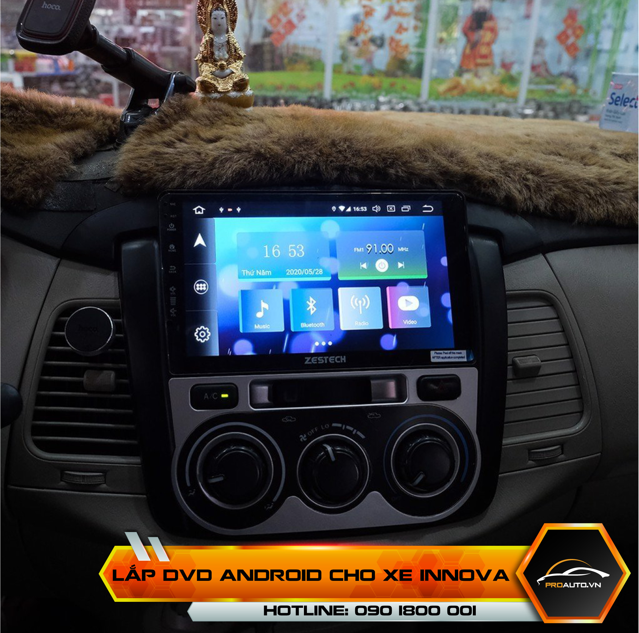 Màn hình Android xe Innova - Tích hợp điều kiện giọng nói thông minh