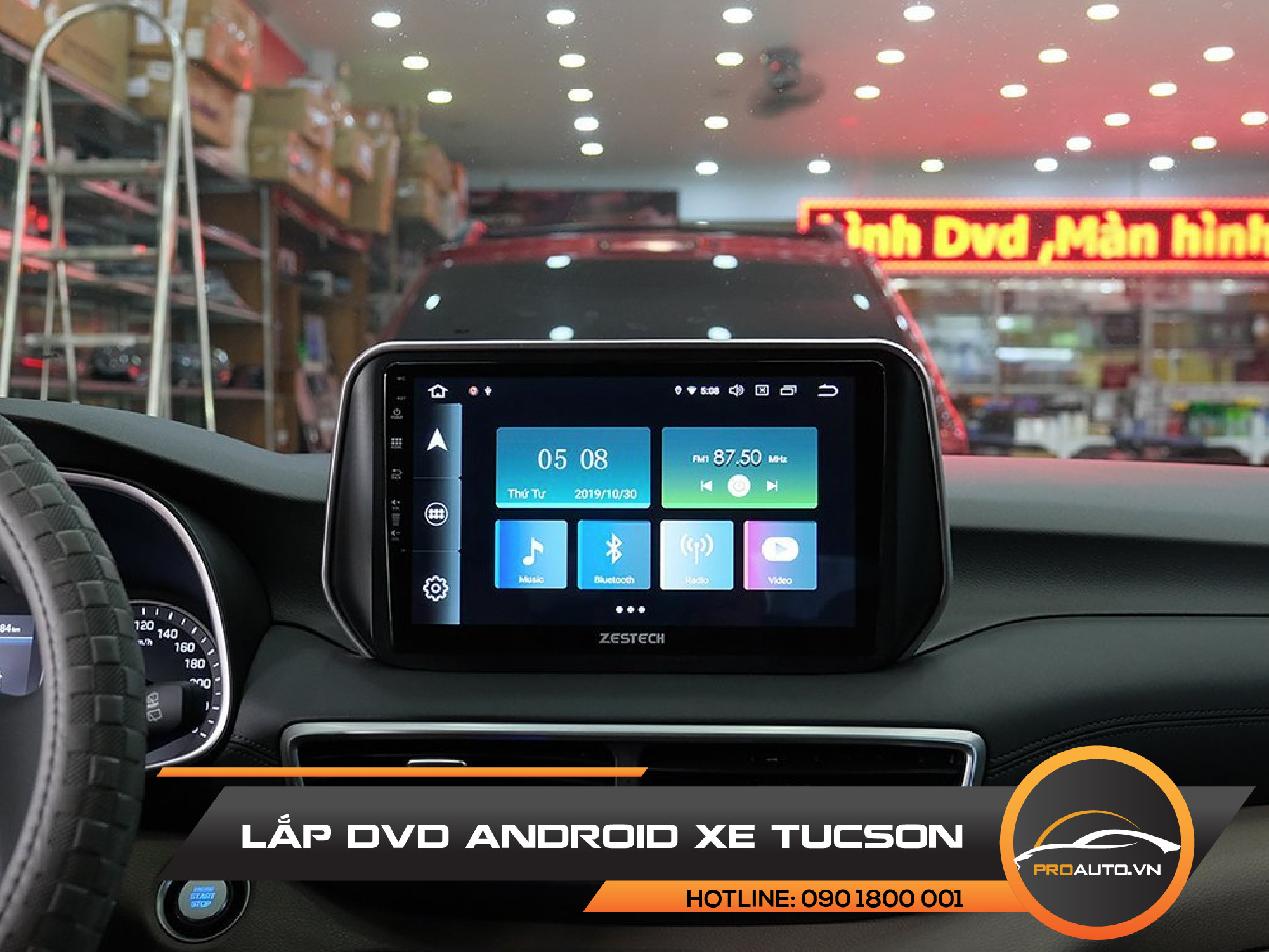 Màn hình Android xe Tucson - Kho ứng dụng giải trí đỉnh cao