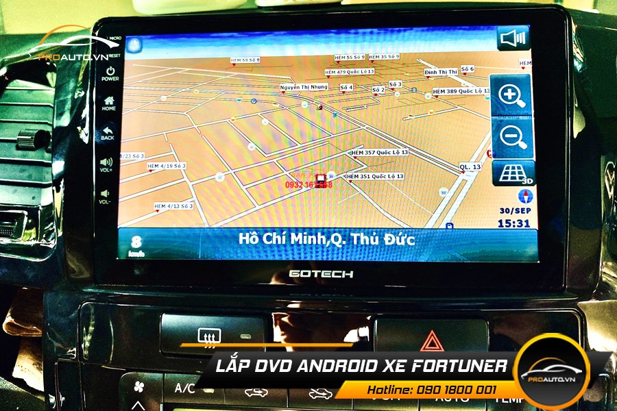 Màn hình Android xe Toyota Fortuner