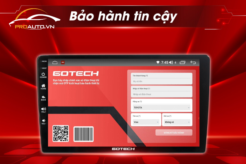 Bảo hành thiết bị điện tử Gotech rất tiện lợi