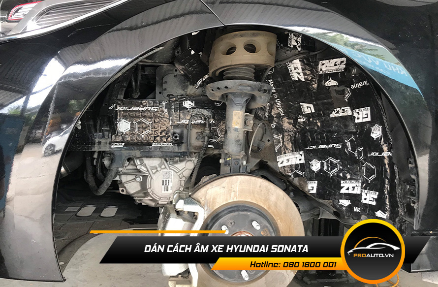 Cách âm chống ồn xe Hyundai Sonata vị trí hốc bánh