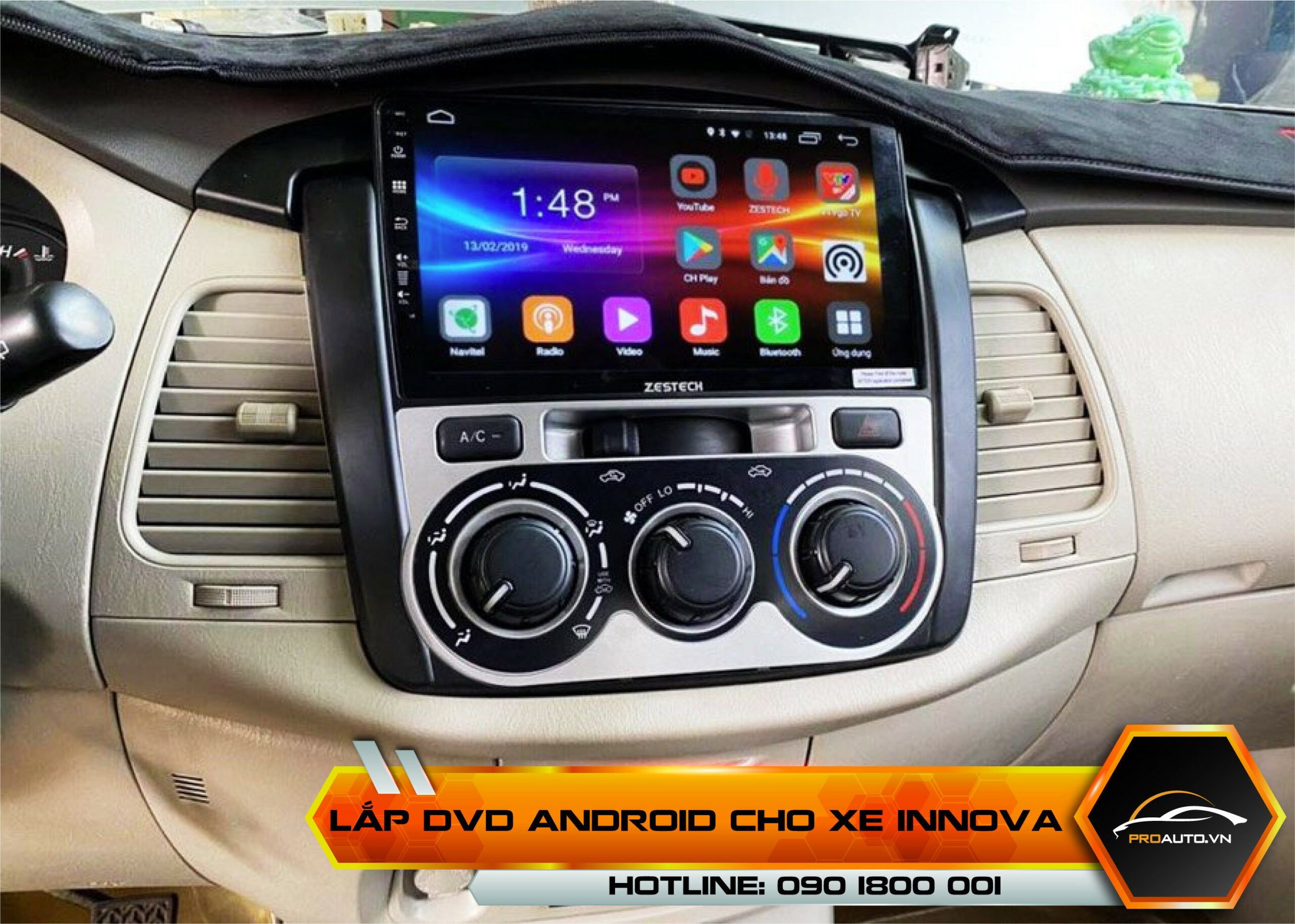 Màn hình Android xe Innova - Đa nhiệm ứng dụng