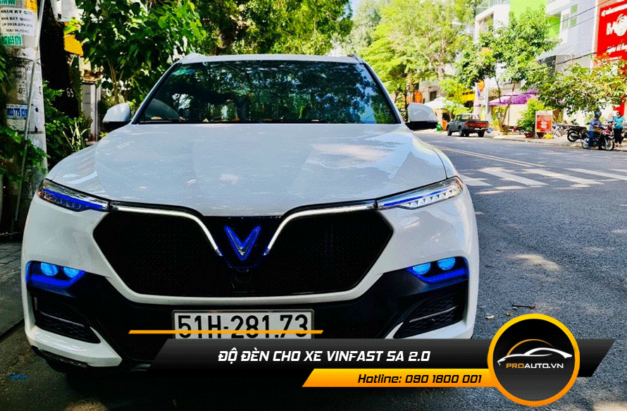 Độ đèn tăng sáng xe Vinfast Lux A2.0