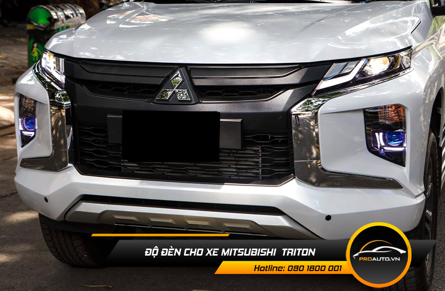 Độ đèn xe Mitsubishi Triton - Nâng cấp đèn pha cho xe