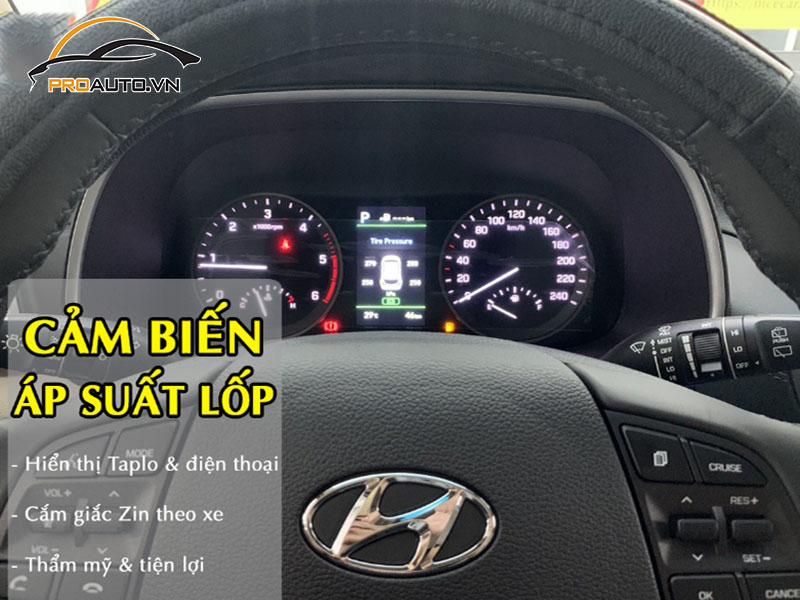 Lắp cảm biến áp suất lốp cho xe Hyundai Santafe