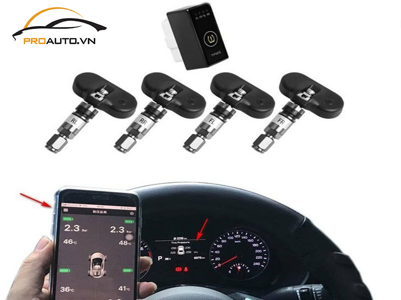 Lắp cảm biến áp suất lốp cho xe Hyundai Santafe