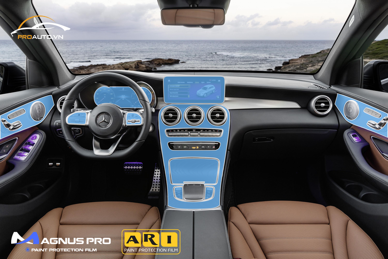 Các vị trí cần dán PPF nội thất của xe Mercedes GLC 200