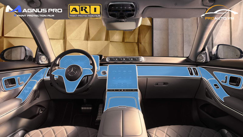 Các vị trí cần dán PPF nội thất của xe Mercedes S450