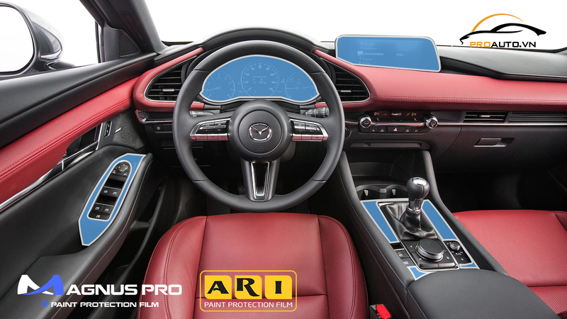 Các vị trí cần dán PPF nội thất của xe MAZDA 3