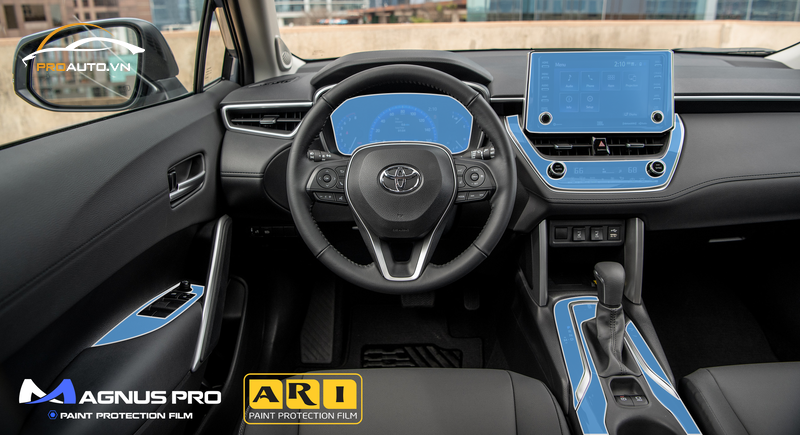 Các vị trí cần dán PPF nội thất của xe Toyota Cross