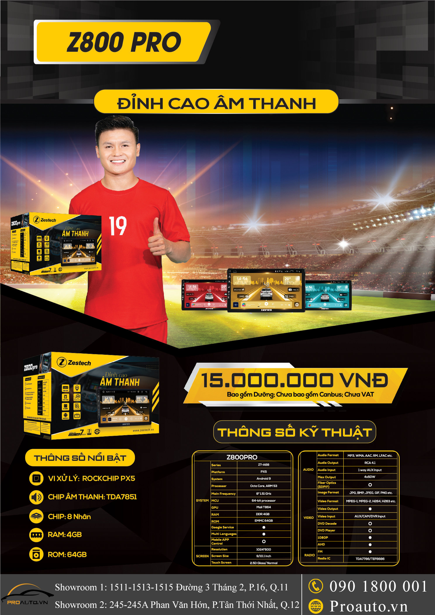 Bảng giá màn hình Zestech Z800 Pro