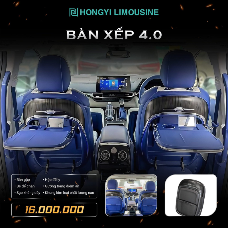 Bàn xếp Multifunctional Rear Table 4.0 mang lại sự sang trọng cho xế yêu