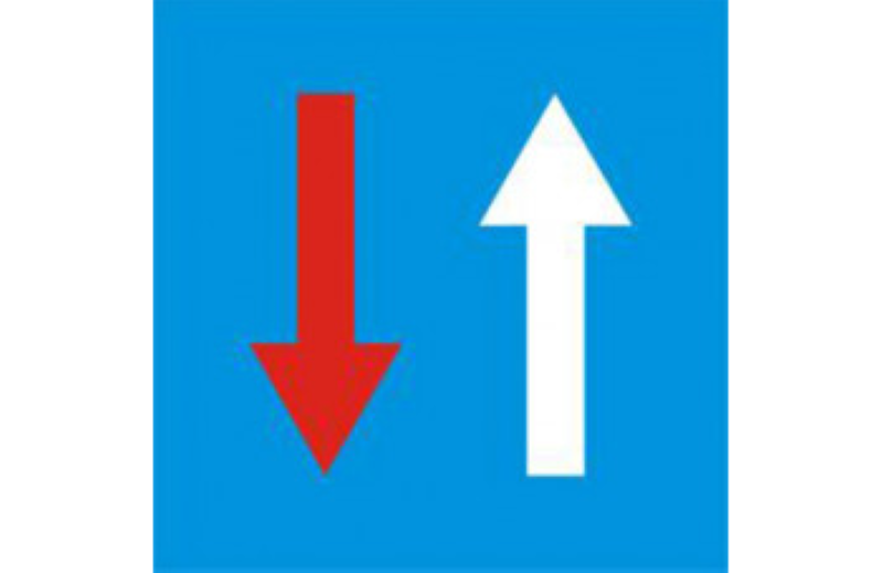 Biển báo 406 - Biển báo ưu tiên qua đường hẹp