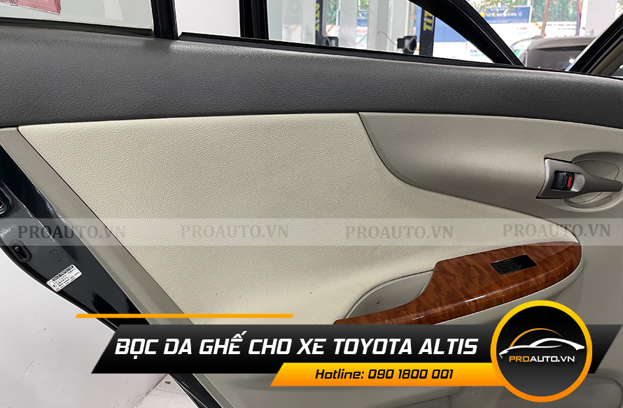Bọc da tappi cửa xe Altis