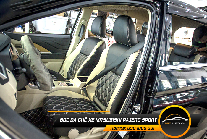 Chọn màu sắc bọc ghế da  Mitsubishi Pajero Sport