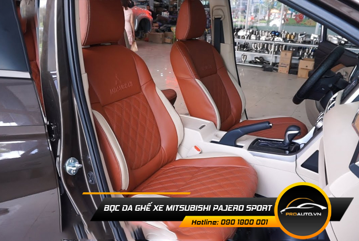 Cách bọc ghế da  Mitsubishi Pajero Sport