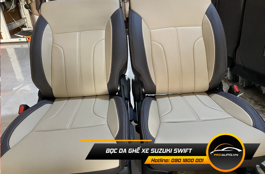 Bọc ghế da Suzuki Swift phối màu