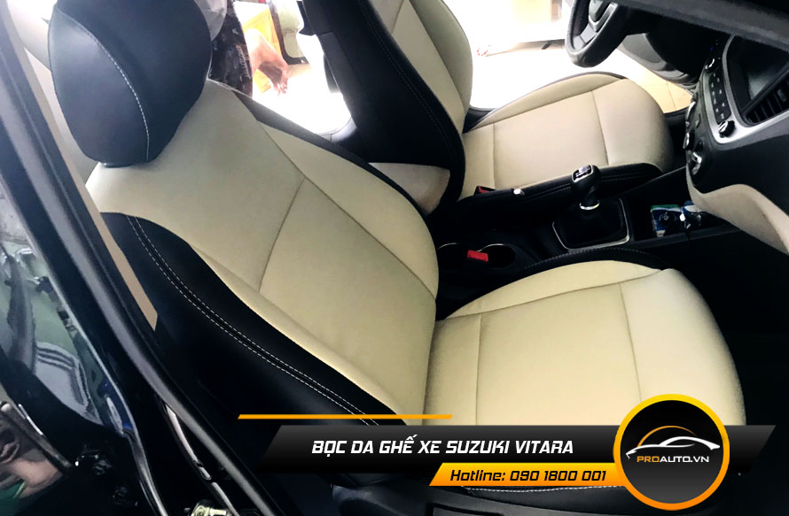 Bọc ghế da Suzuki Vitara phối màu