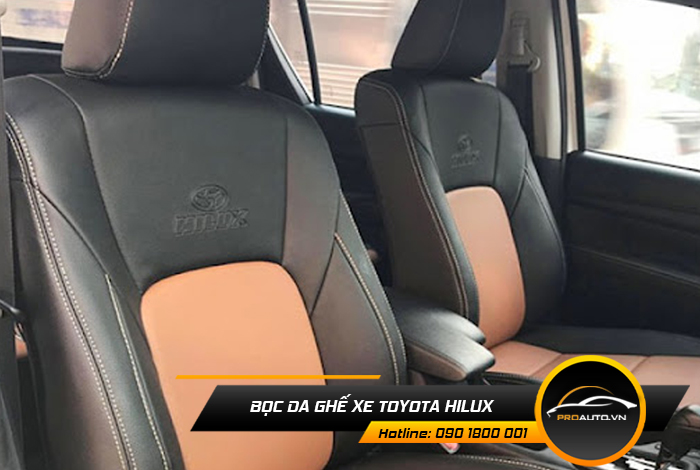 Bọc ghế da Toyota Hilux phối màu