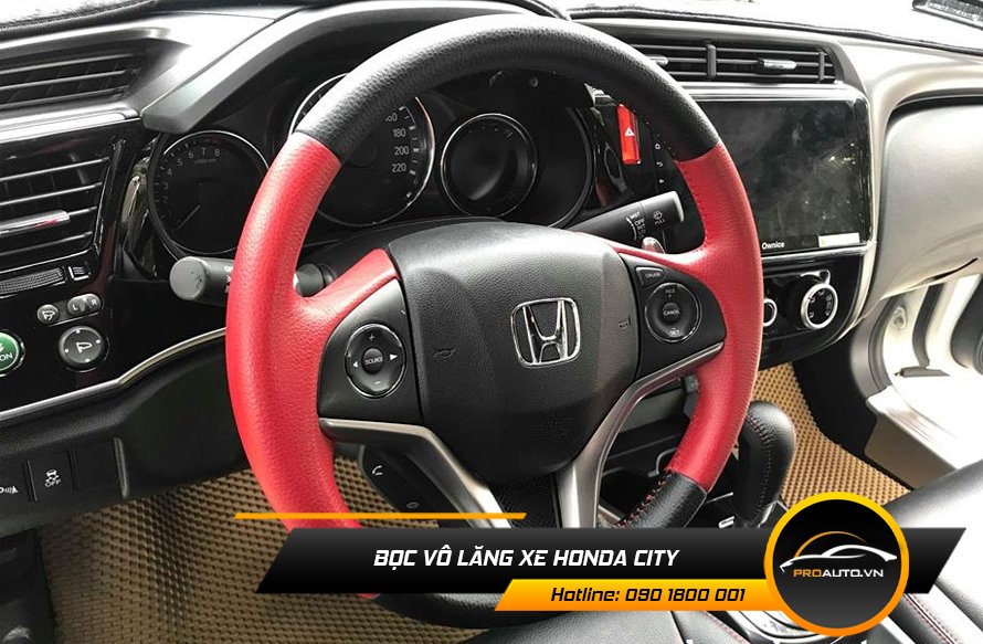 Bọc da tay lái xe City