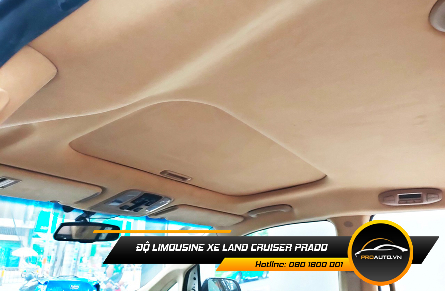 Bọc trần da lộn xe Land Cruiser Prado