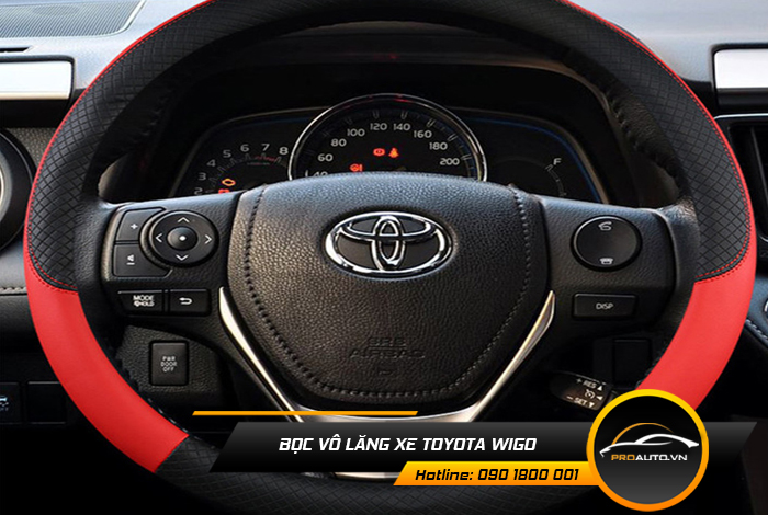 Bọc da vô lăng xe Toyota Wigo