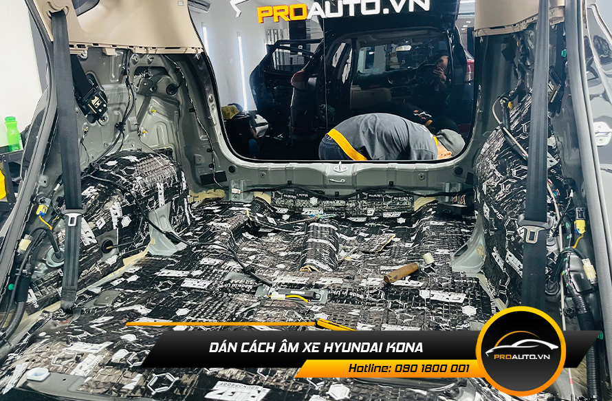 Cách âm chống ồn xe Kona