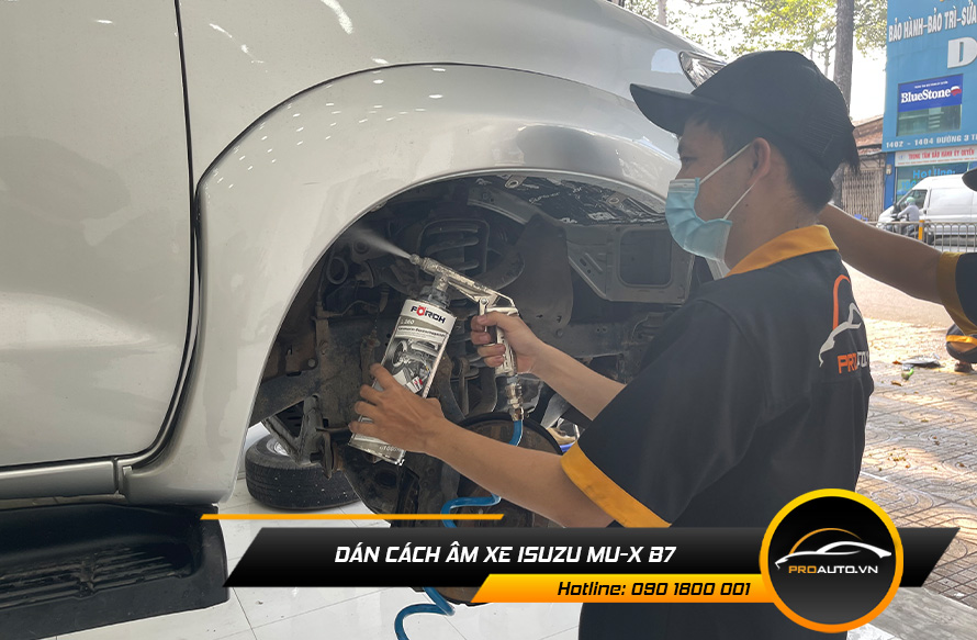 Xịt phủ hốc bánh cách âm chống ồn xe Isuzu mu-X B7