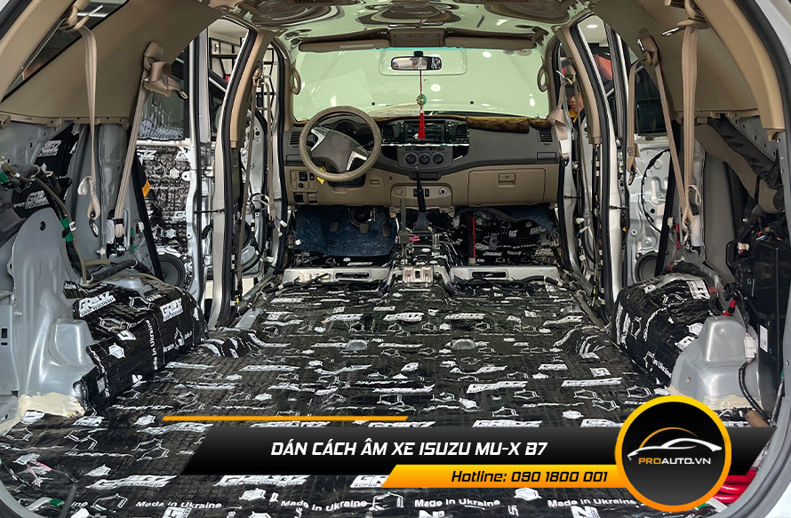 Cách âm chống ồn xe Isuzu mu-X B7 vị trí sàn xe