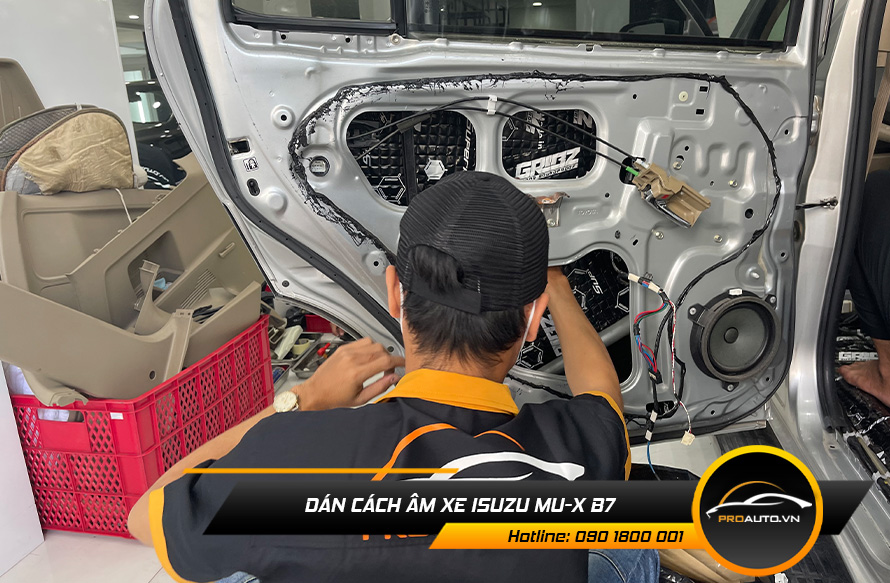 Cách âm chống ồn xe Isuzu mu-X B7 vị trí cửa