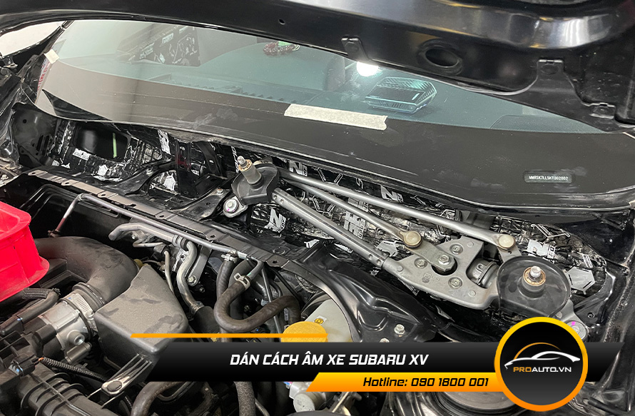 Cách âm chống ồn xe Subaru XV vị trí khoang máy