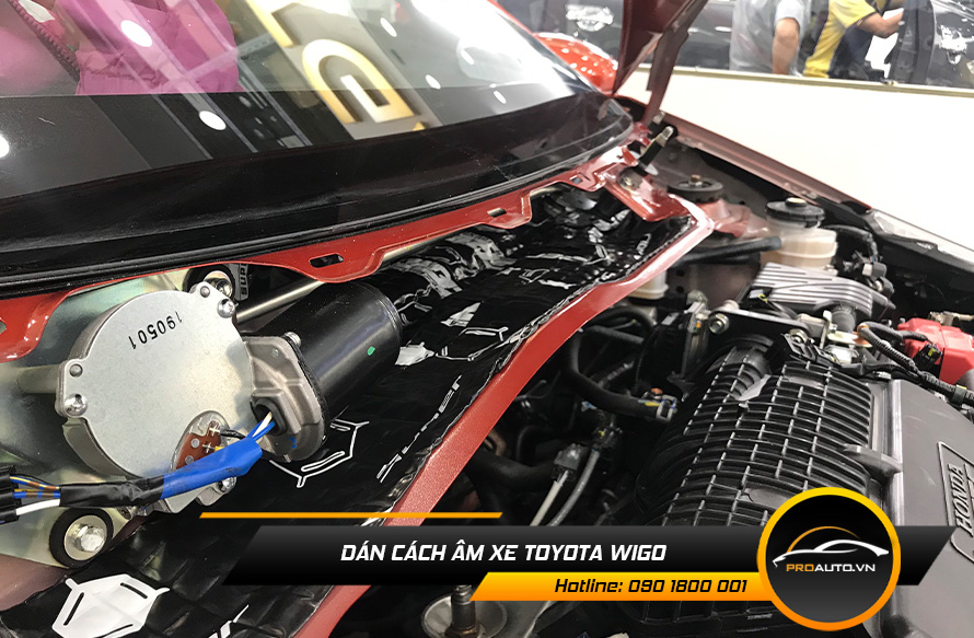 Cách âm chống ồn xe Toyota Wigo vị trí khoang máy
