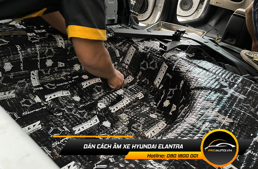 Cách âm chống ồn xe Elantra vị trí sàn xe