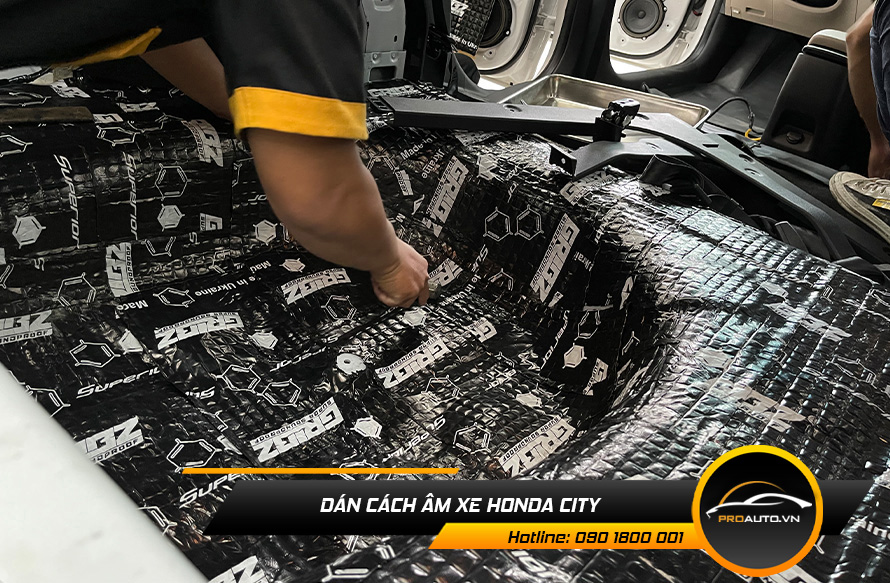 Cách âm chống ồn xe Honda City vị trí sàn xe