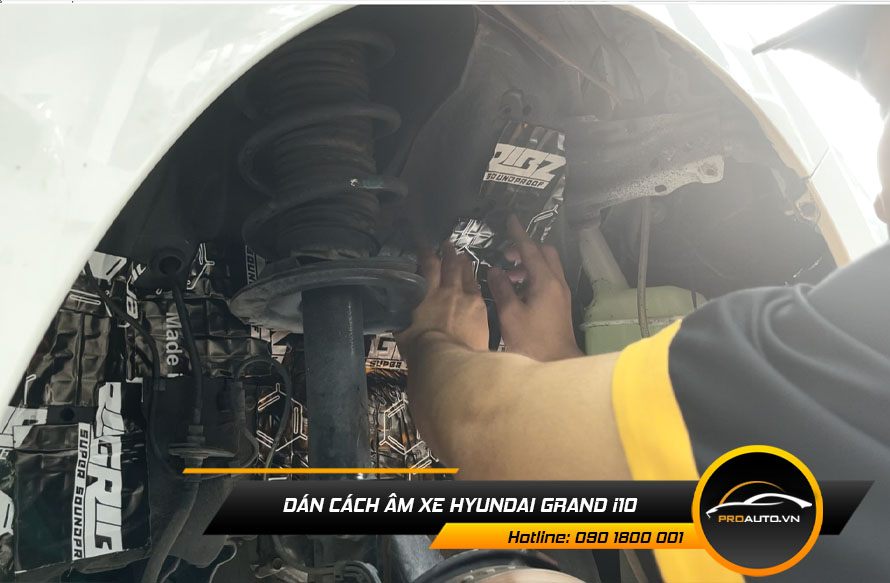Cách âm chống ồn xe Hyundai Grand i10 vị trí hốc bánh
