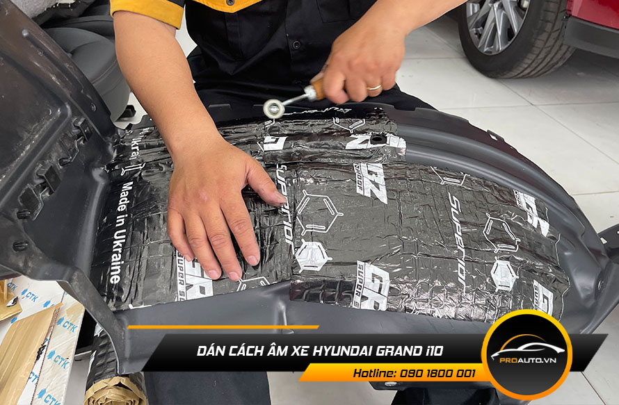 Dán vật liệu cách âm chống ồn xe Hyundai Grand i10